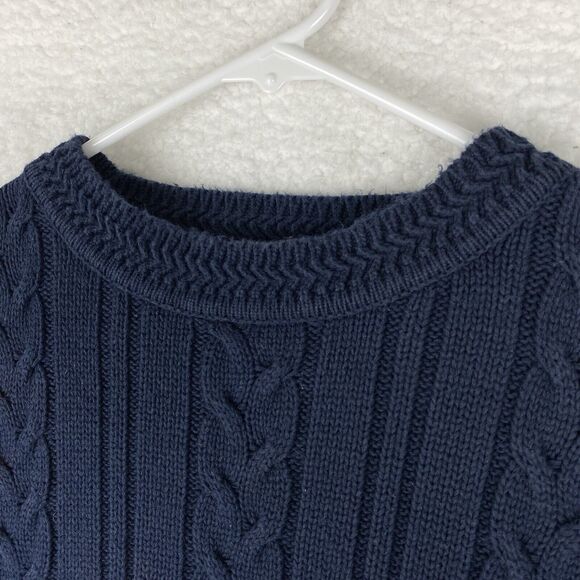 Vintage Woods‎ & Gray Sweater Mens XL Blue Cable Knit Argyle Preppy Heavy Cotton - Picture 5 of 14